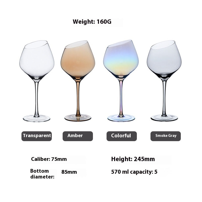 Beveled Big Belly Goblet Crystal Red Wine Electroplated Color Wine Champagne Glass