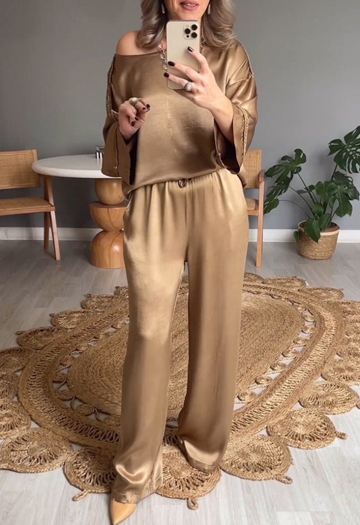 Summer Women's Fashion Solid Color Casual Suit Women