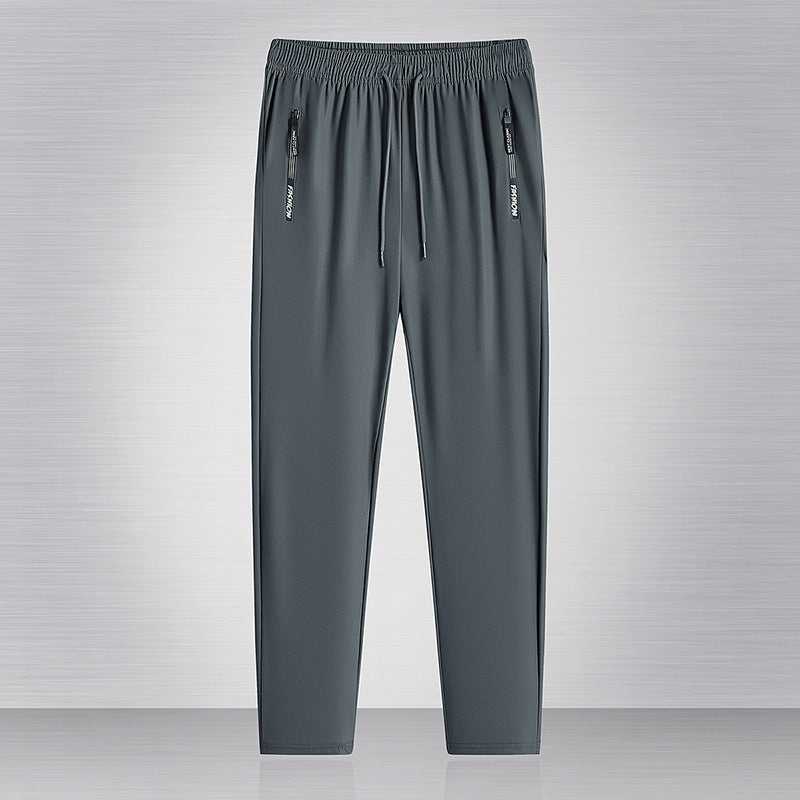 Men's Summer Thin Ice Silk Quick-drying Running Casual Pants Loose