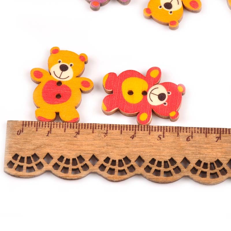 Children's Handmade Cartoon Wooden Buttons