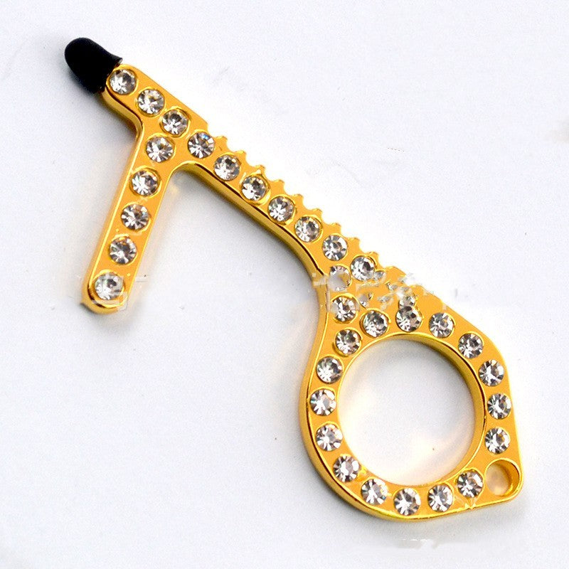 Diamond Touch-free Door Opener Touchscreen Stylus Keychain