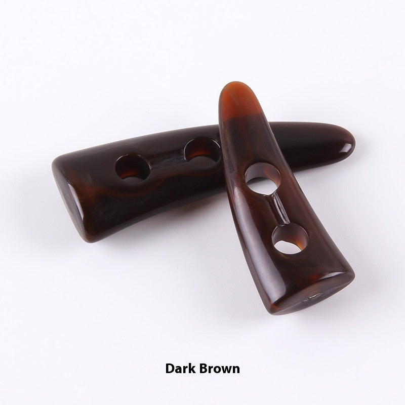 Acrylic Horn Button Oval Olive Buckle