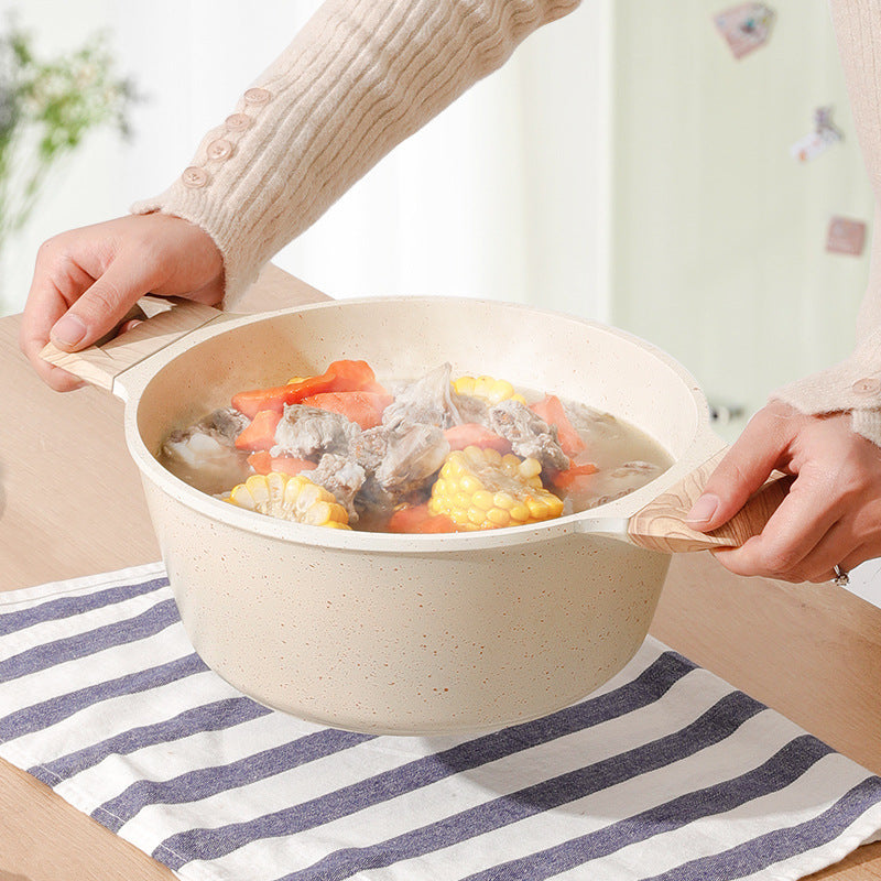 Household Medical Stone Large Capacity Double Bottom Soup Pot Home