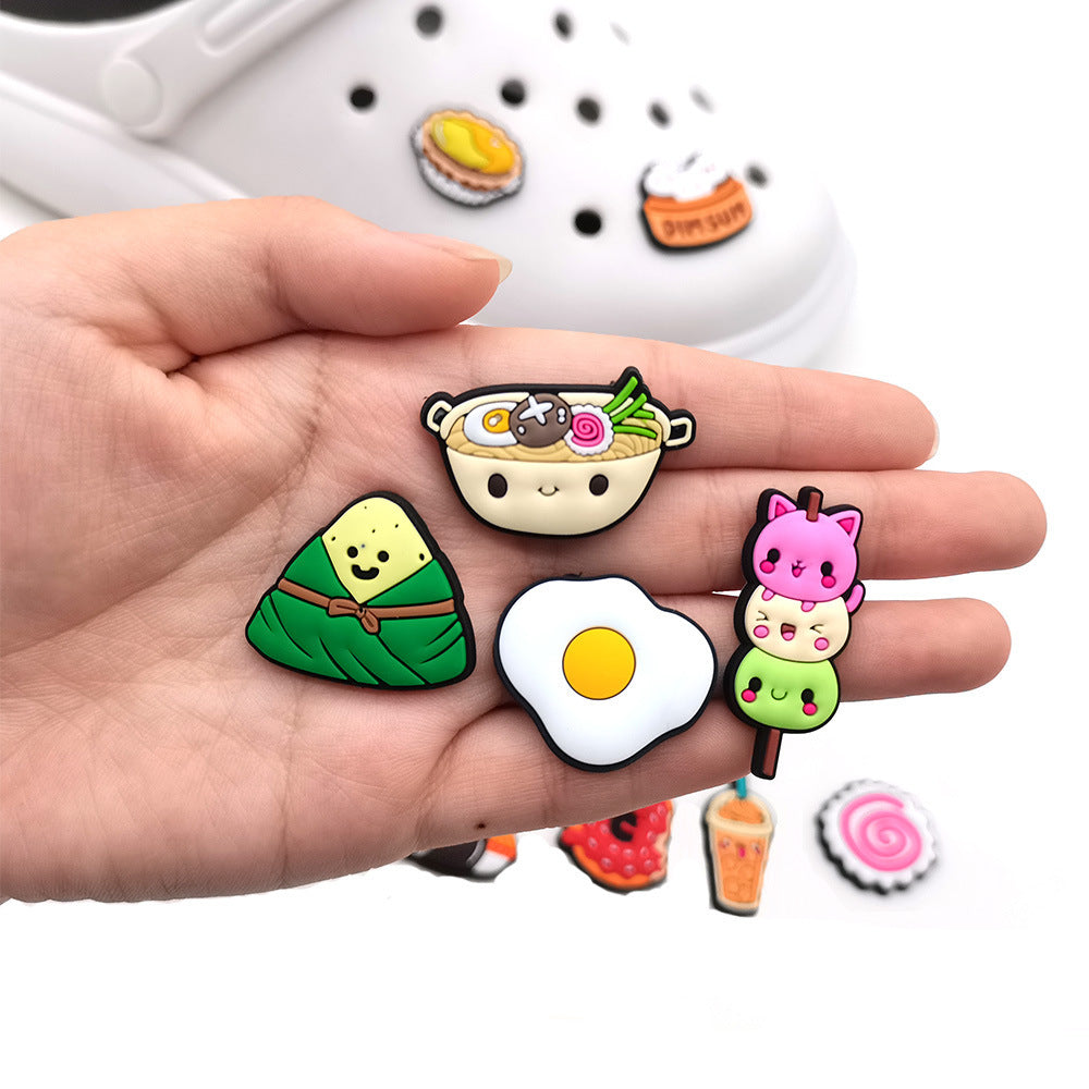 Cartoon Food Hole Shoes Shoe Ornament Shoe Buckle PVC Eva Sandals Decorative Accessories