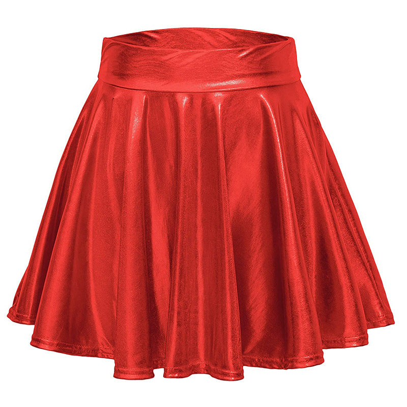 Cos Halloween Performance Costume Shiny Horn Pleated Mini Skirt