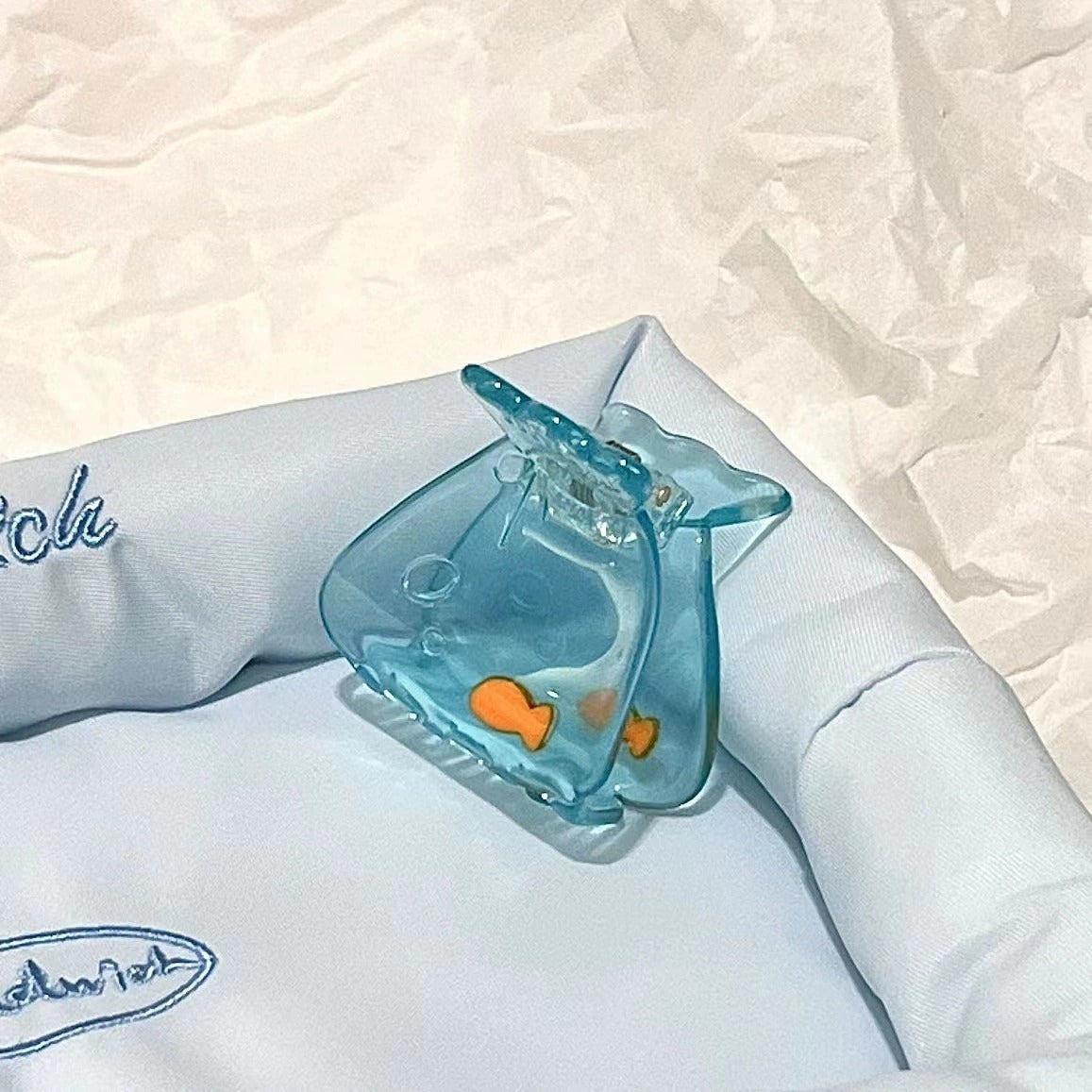Goldfish Barrettes Ocean Blue Translucent Small Jaw Clip Summer