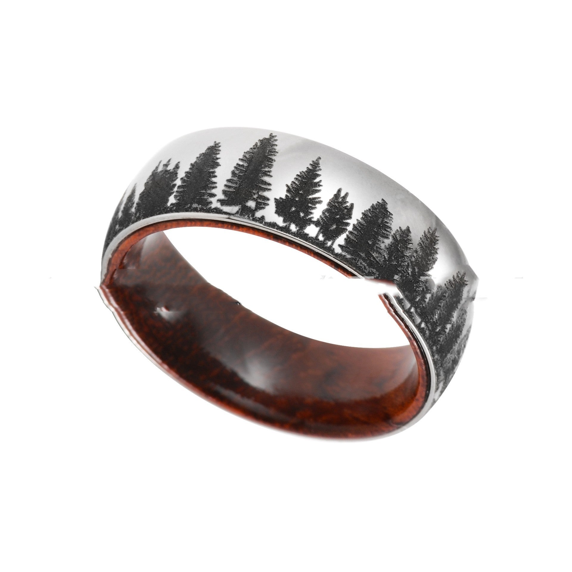 Outdoor Pattern Minimalist Titanium Ring
