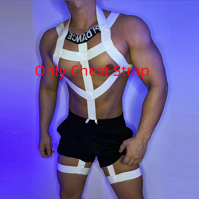 Elastic Strap Bodysuit Fluorescent Strap Performance Clothing