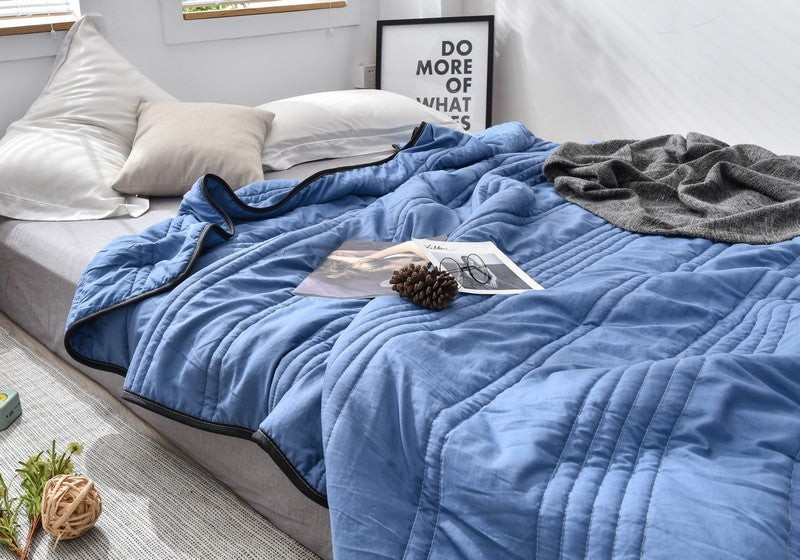 Pure Color Washed Air Conditioner Summer Cooling Thin Single Double Washable Quilt