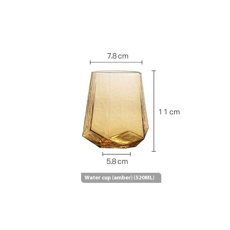 Amber Hammered Red Wine Glass Champagne Glass Cup