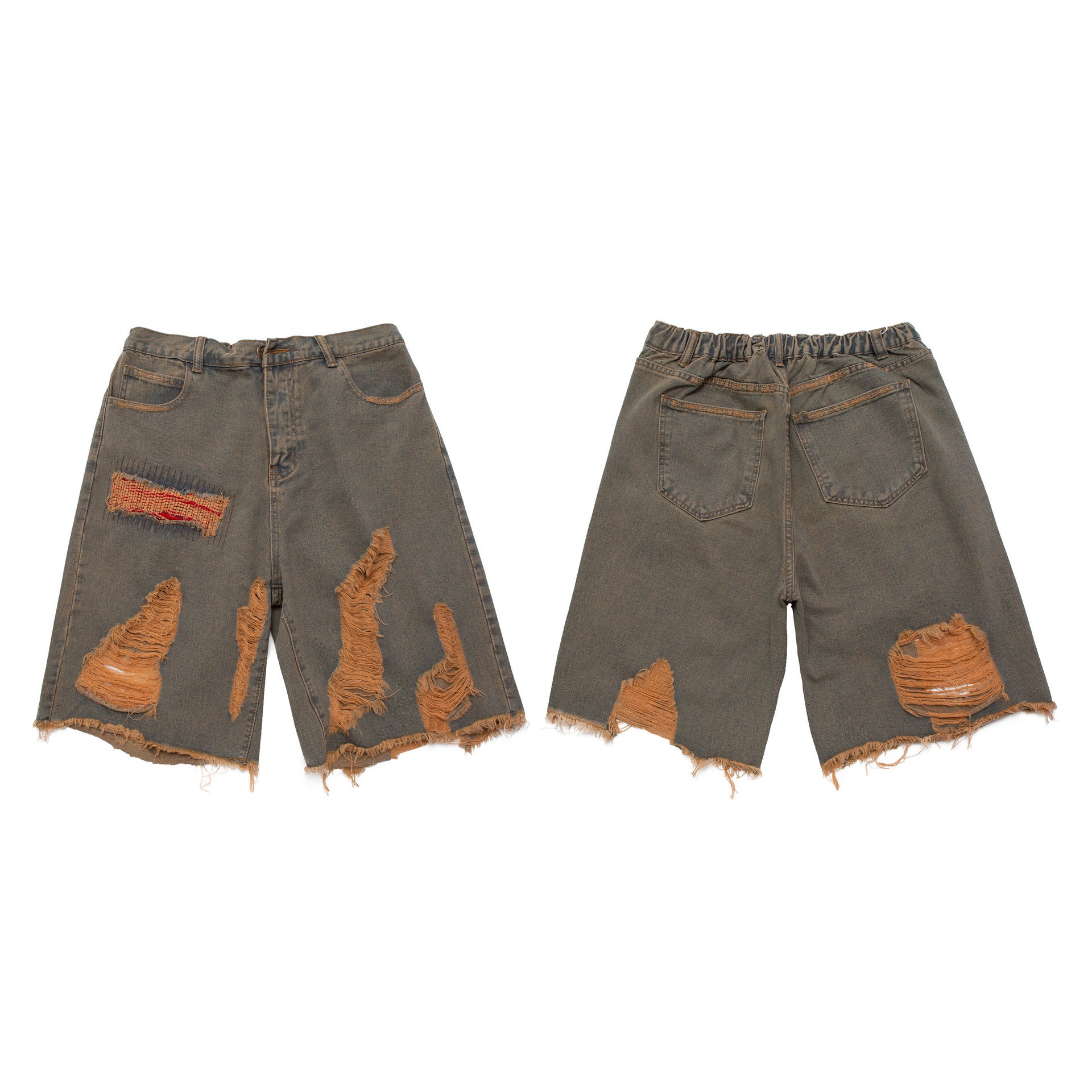 Men's Distressed Vintage Cotton Denim Shorts