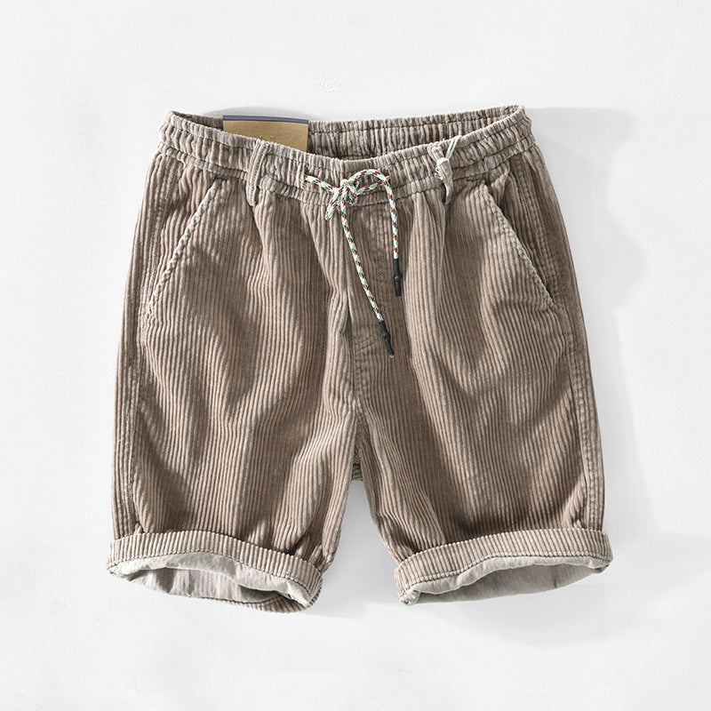 T102 SpringSummer New Men's Cotton Corduroy Casual Shorts