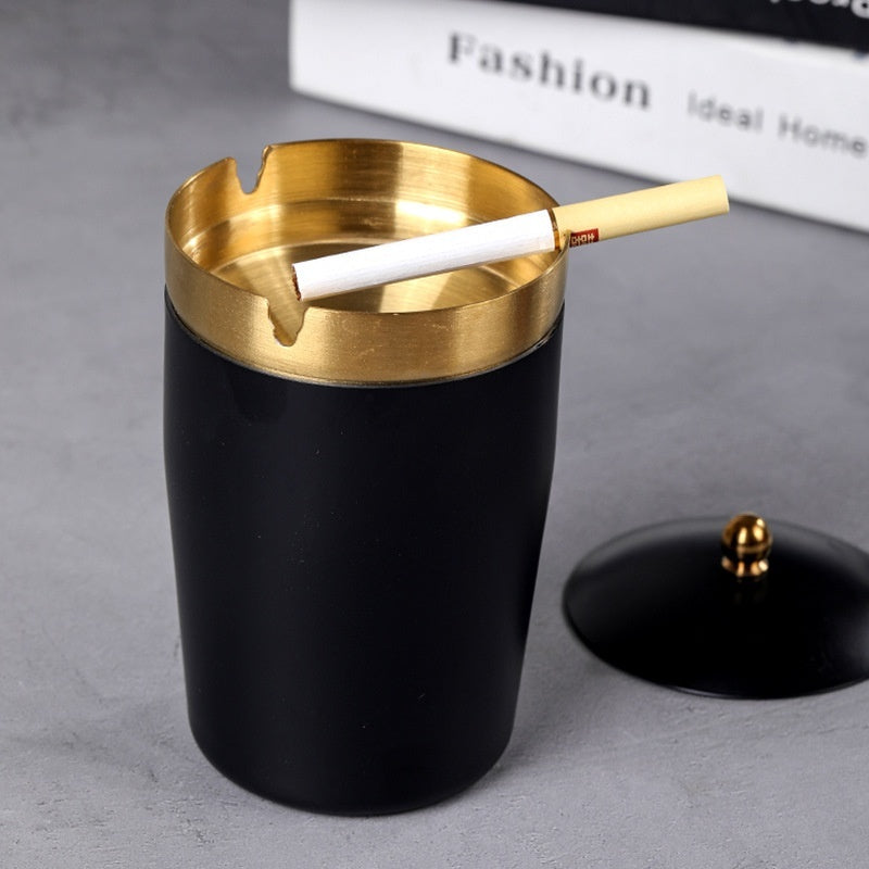 Stainless Steel Ashtray With Lid Household