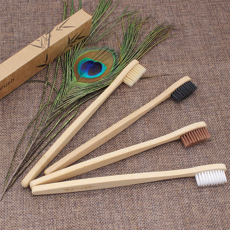 Hotel Homestay Log Brush Bamboo Carbon Hair Bristle Non-disposable Toothbrush