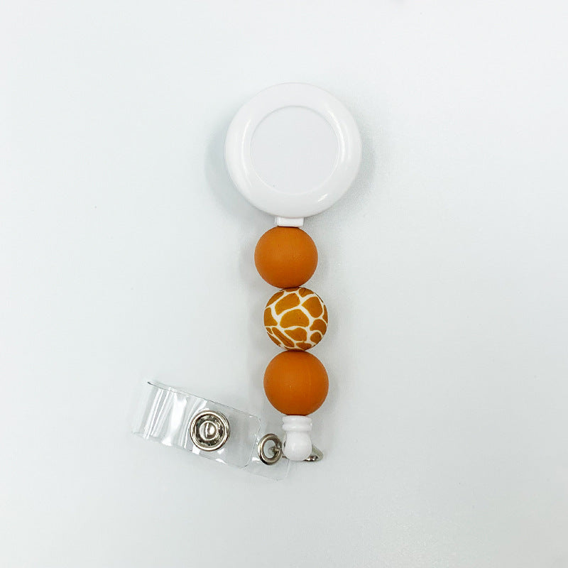 Badge Student ID Card Badge Silicone Bead Keychain