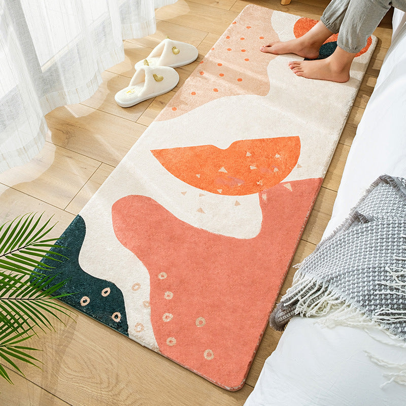 Rectangular Rug In Front Of Bed In Home Room