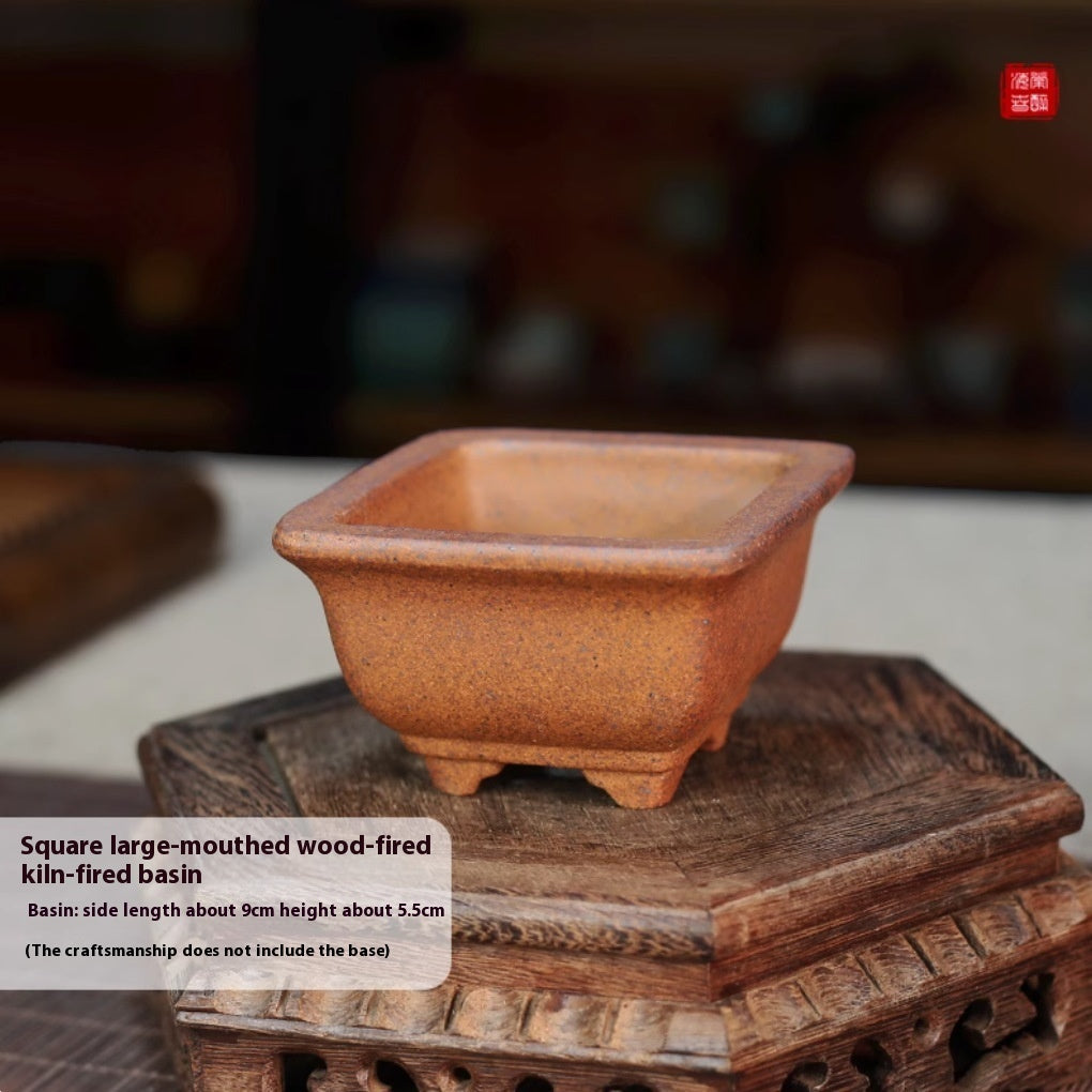 Purple Sand Flower Pot Handmade Miniature Desktop Pot