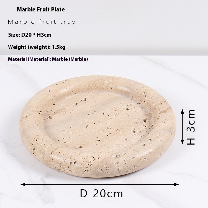 Household Fashion Natural Marble Round Fruit Plate