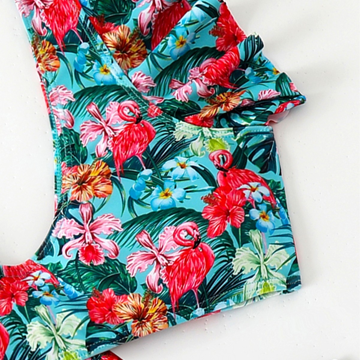 Flounced Split Swimsuit Bikini European And American Sexy High Waist