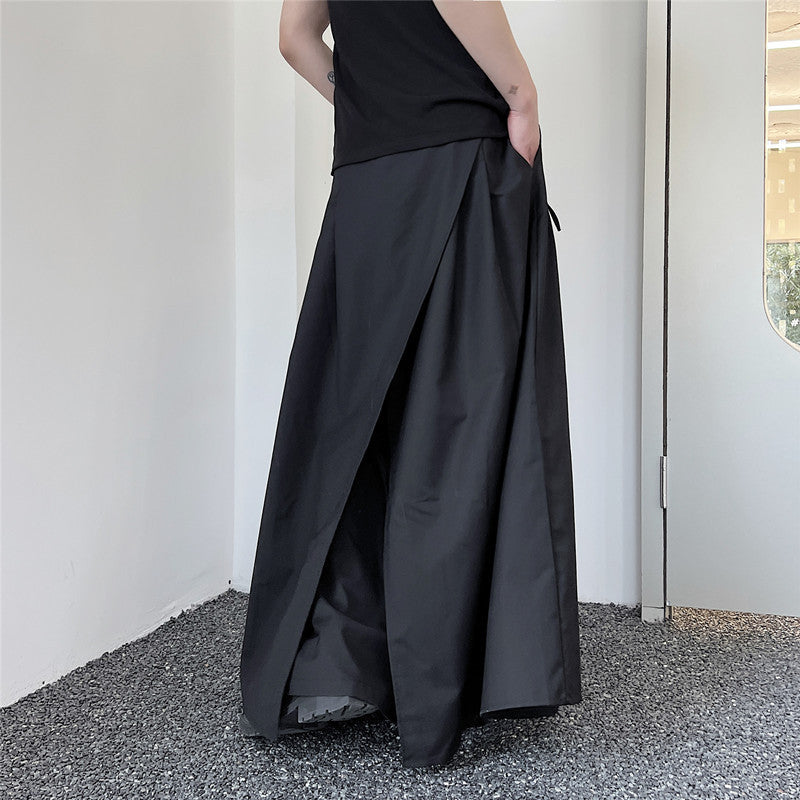 Double Layered Wide Leg Pants For Casual Stage Wear