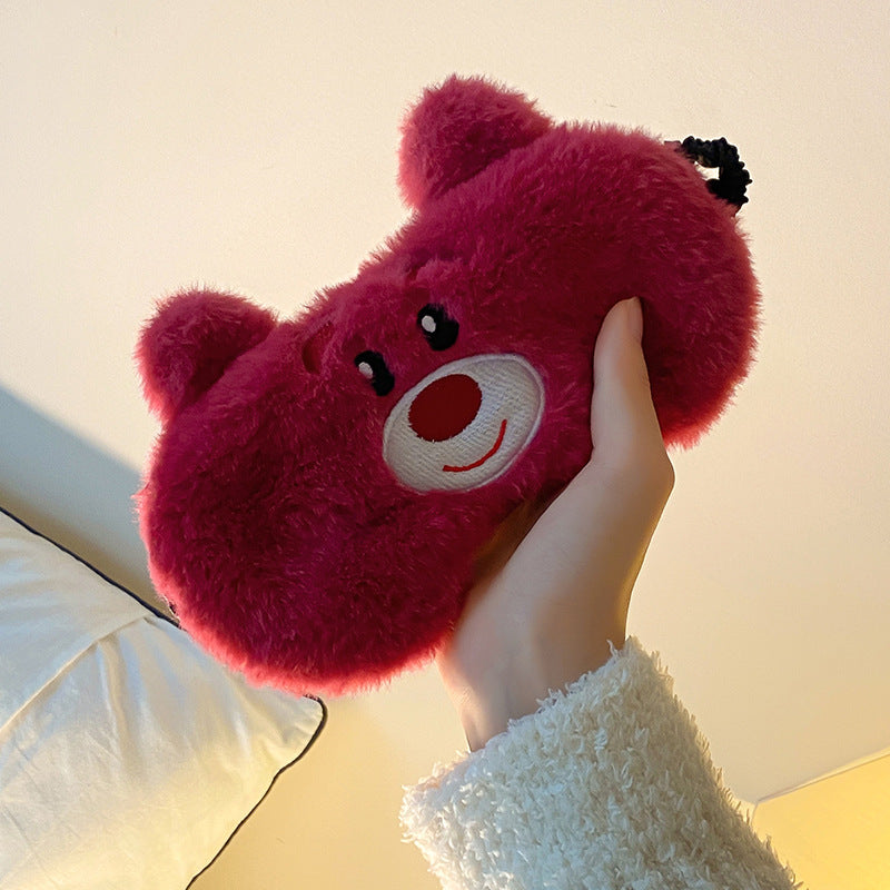 Panda Eye Mask Plush Cute Female Head-mounted