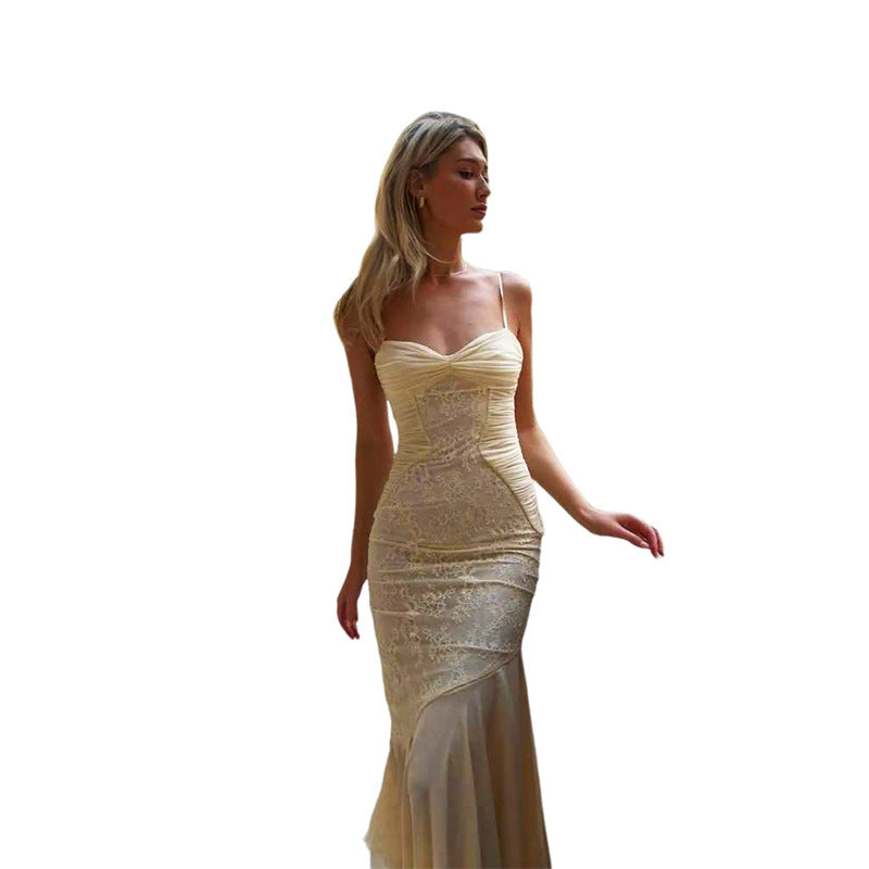 Spring And Summer Women's Clothing French Style Lightly Mature Suspender Dress