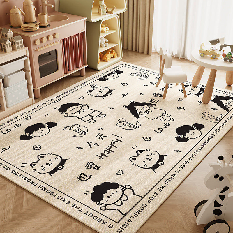 Cartoon Funny Animal Household Absorbent Non-slip Crystal Velvet Carpet