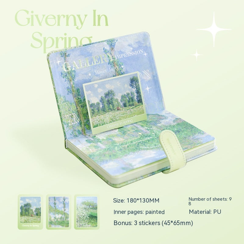 Fresh And Elegant Oil Painting Style Magnetic Buckle Book