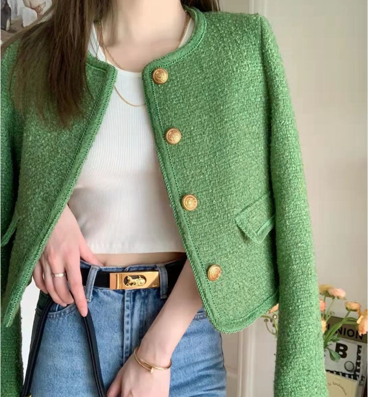High-grade Green Classic Style French Jacket
