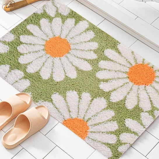 Cashmere-like Floor Mat Cross-border Flower Home Bathroom Non-slip Floor Mat