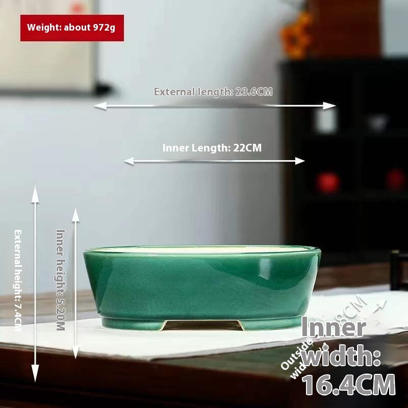 Purple Sand Flowerpot Ceramic Rectangular Bonsai