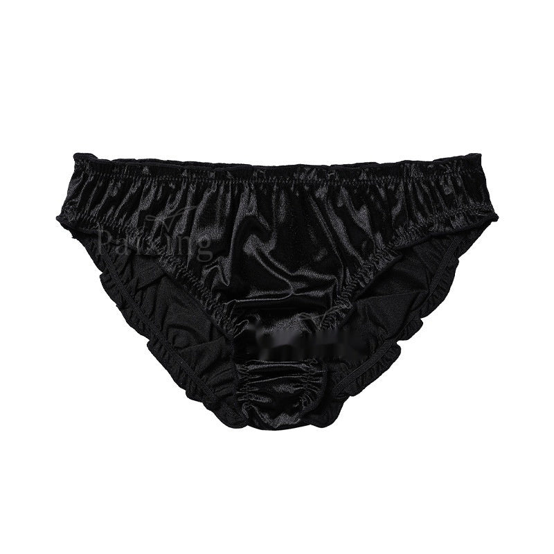 Glossy Quick-drying Briefs Sexy T-shaped Mid-waist Purified Cotton Crotch Breathable Ladies