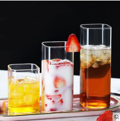 Household Heat-resistant Square Glass Tea Cup