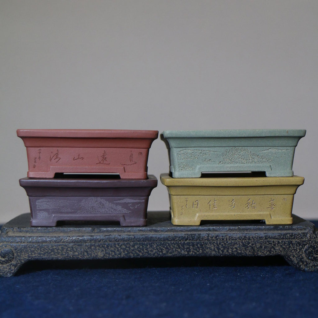 Purple Sand Flowerpot Handmade Pots Bonsai Pot Miniature