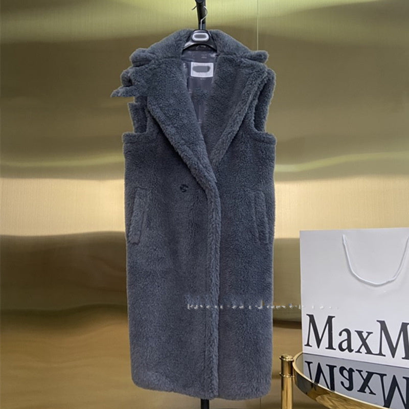 Women's Fur Long Profile Vest Jacket