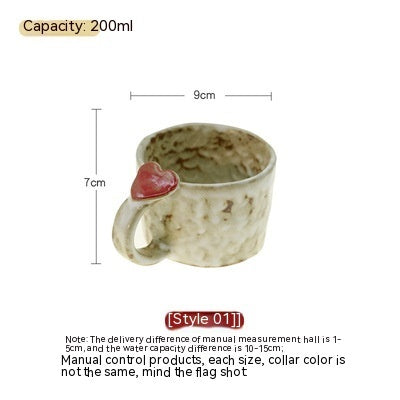 Japanese Retro Love Ceramic Water Cup