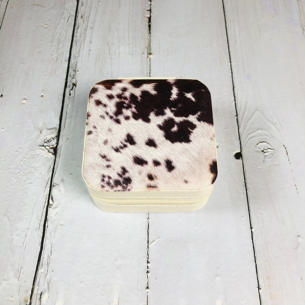 Zipper Printed Jewelry Box Easy To Carry