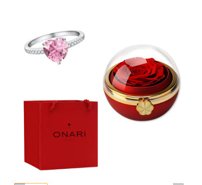 Circular Rotatable Eternal Flower Jewelry Box