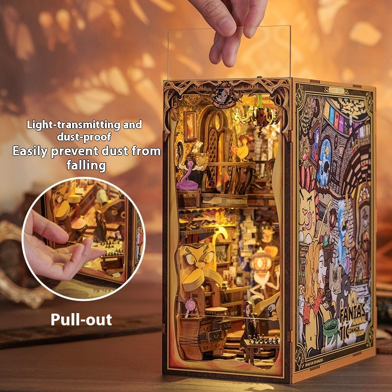 DIY Model Cottage Magic Book Stand Assembled Small House Three-dimensional Building