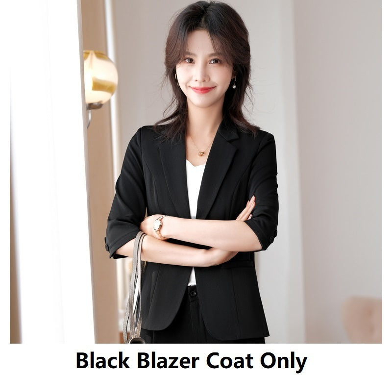 Women's Solid Color  Waist Sleeved Suit Jacket