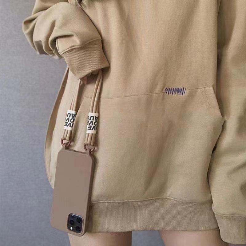 Simple Advanced Girdle Hanging Buckle Crossbody Rope Phone Case