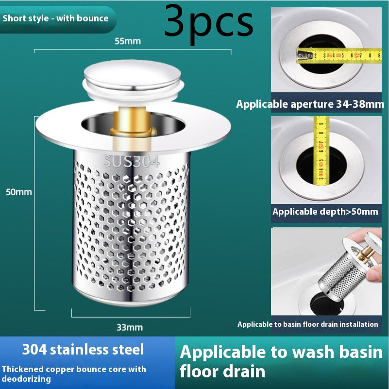 Wash Basin Washbasin Leaking Plug Bounce Core Drainer Accessories With Strainer