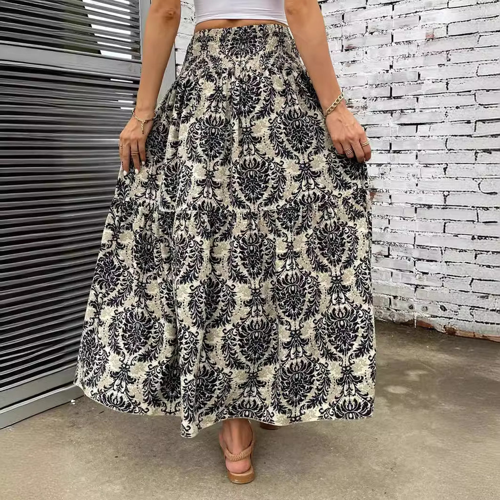 Summer Women's Comfort And Casual Beach Print Skirt