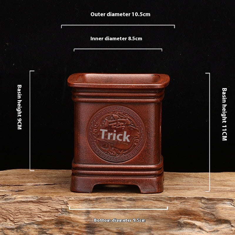 Purple Sand Flowerpot Classical Square Stick Bottle Desktop