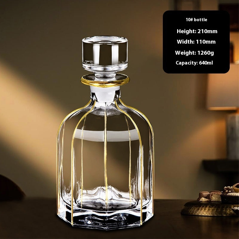 Hand-painted Gold Glass Wine Bottle Internet Celebrity Home High-end Wine