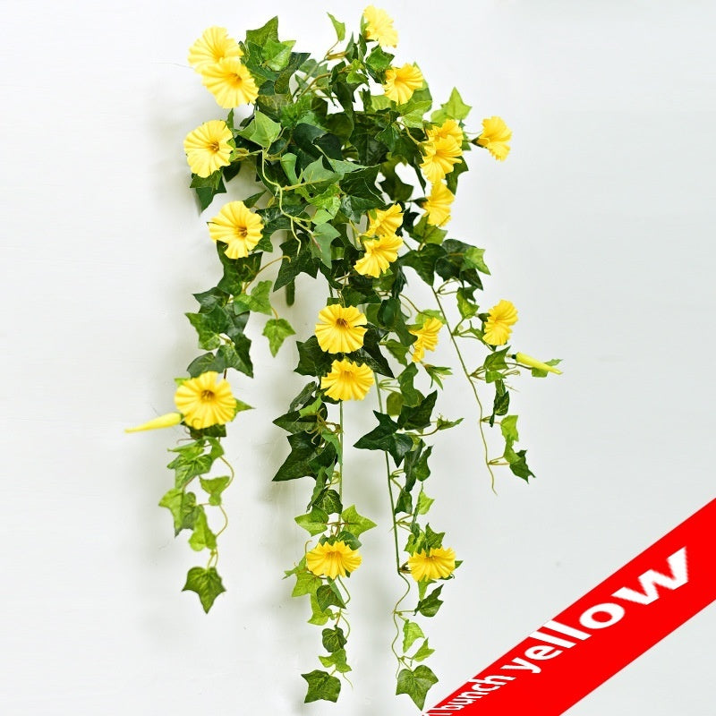 Hanging Basket Plastic Fake Flower Rattan Wall Hanging Decoration