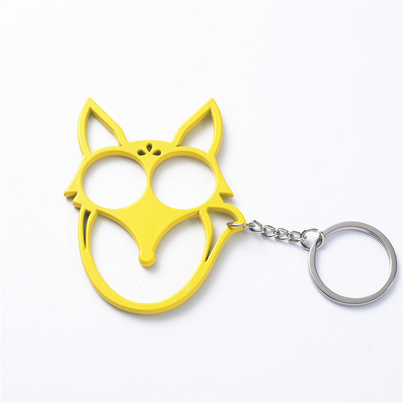 Fox Shaped Key-chain Metal Double Finger Lock Outdoor Self-defense Supplies Multifunctional