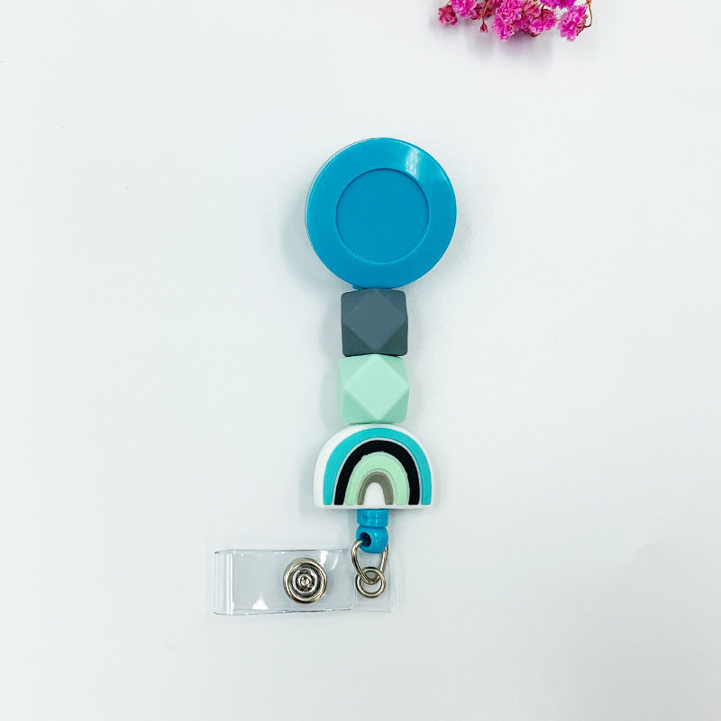 Badge Student ID Card Badge Silicone Bead Keychain