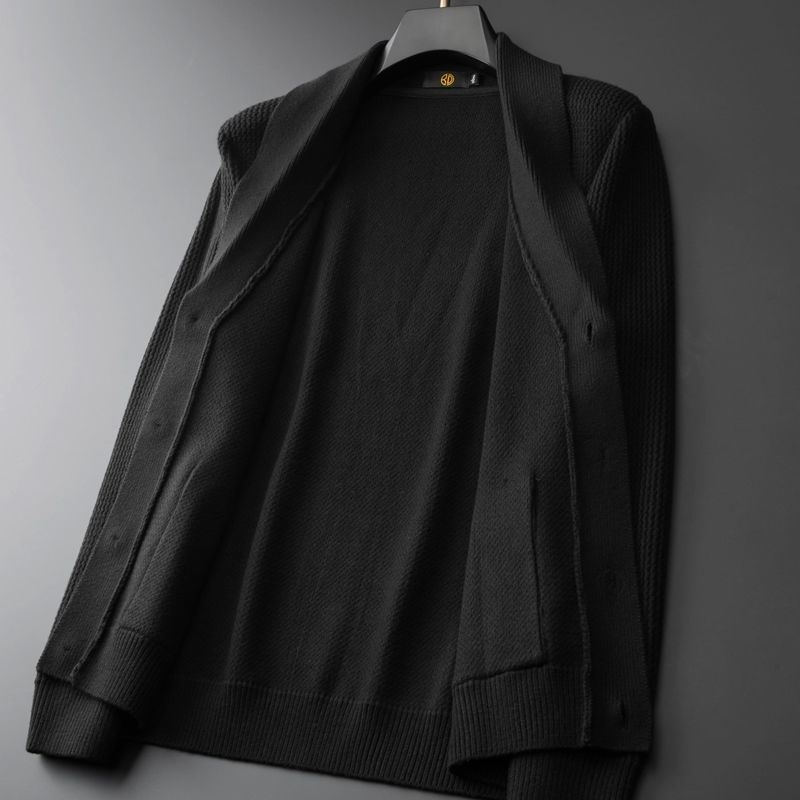 Spring And Autumn New Casual Knitted Coat Men's Comfortable Fashion Slim Fit