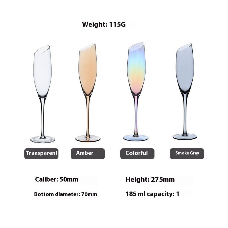 Beveled Big Belly Goblet Crystal Red Wine Electroplated Color Wine Champagne Glass